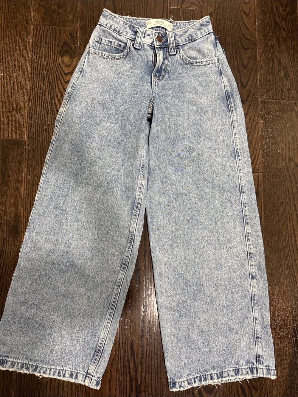 Hollister Washed Light Blue Wide-Leg High-Rise Jeans